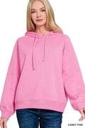 Zenana drawstring relaxed fit fleece hoodie — Apparel By Junior