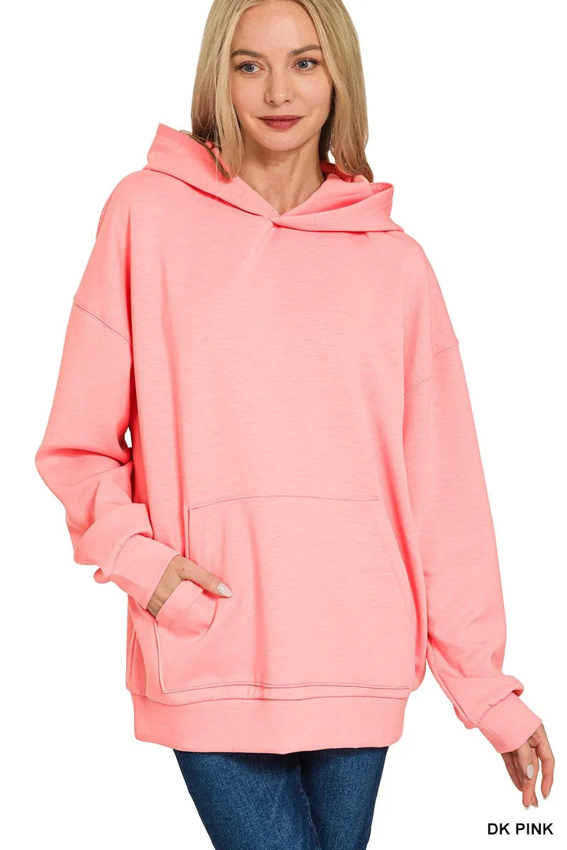 Zenana Oversized Scuba Hoodie with Kangaroo Pocket — Apparel By Junior
