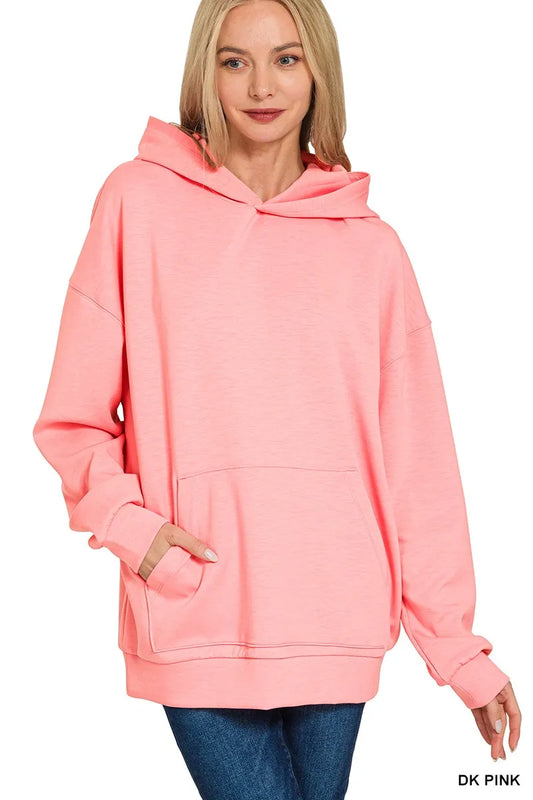Zenana Oversized Scuba Hoodie with Kangaroo Pocket — Apparel By Junior