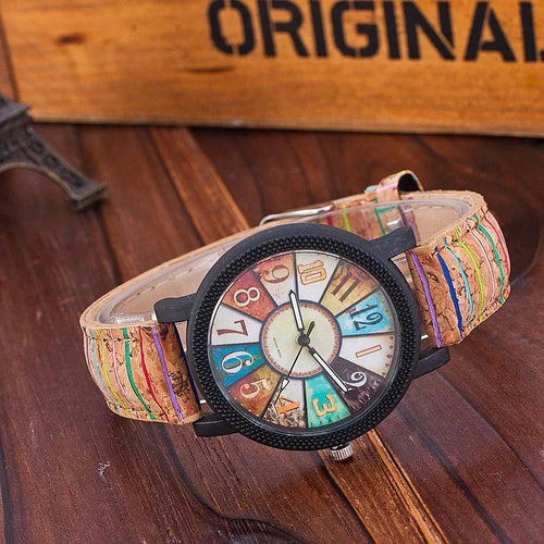 Casual Vintage Leather Women's Quartz Wrist Watch detail