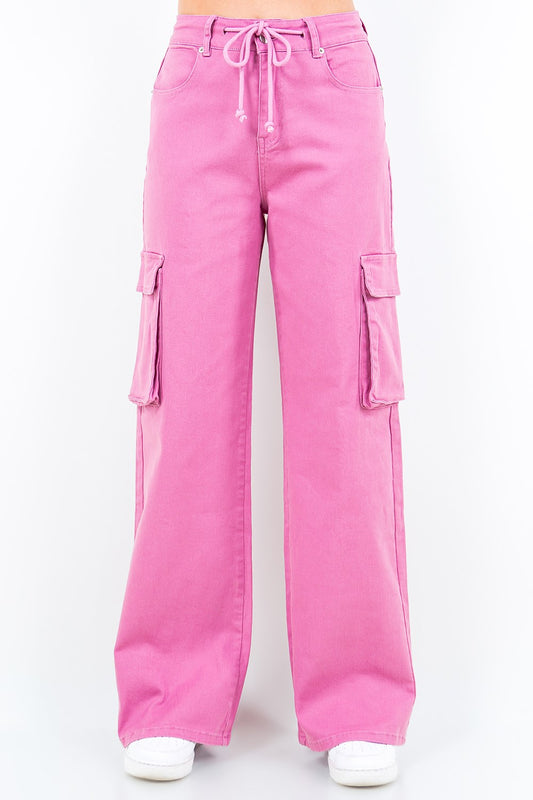 American Bazi drawstring wide leg cargo pants, plus size — Apparel By Junior