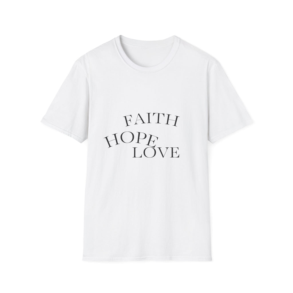 Faith Hope Love T-Shirt — Minimal Inspirational Christian Tee