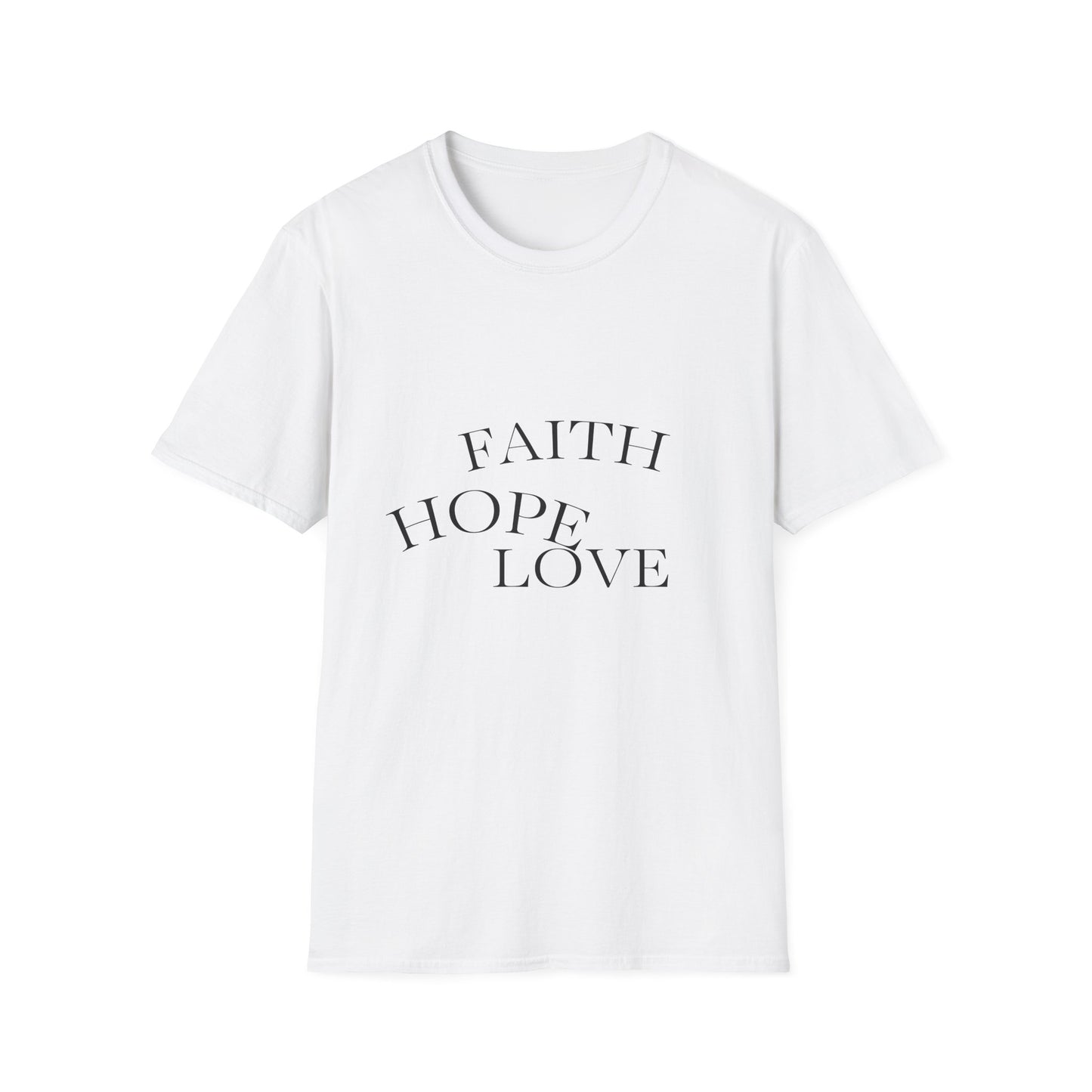 Faith Hope Love inspirational tee, breathable ring-spun cotton — Apparel By Junior