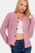 Zenana button down long sleeve sweater cardigan, second colourway — Apparel By Junior
