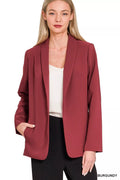 Zenana woven long sleeve blazer with lining — Apparel By Junior