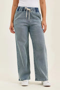 Judy Blue Wilhelmina high waist baggy jeans in aged stone blue wash — Apparel By Junior