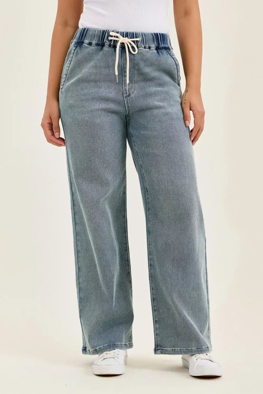 Judy Blue Wilhelmina high waist baggy jeans in aged stone blue wash — Apparel By Junior