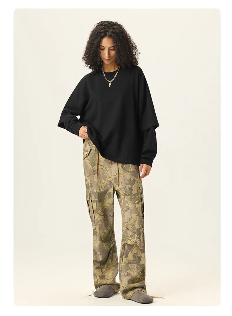 Long sleeve Tee W/ Thermal sleeves