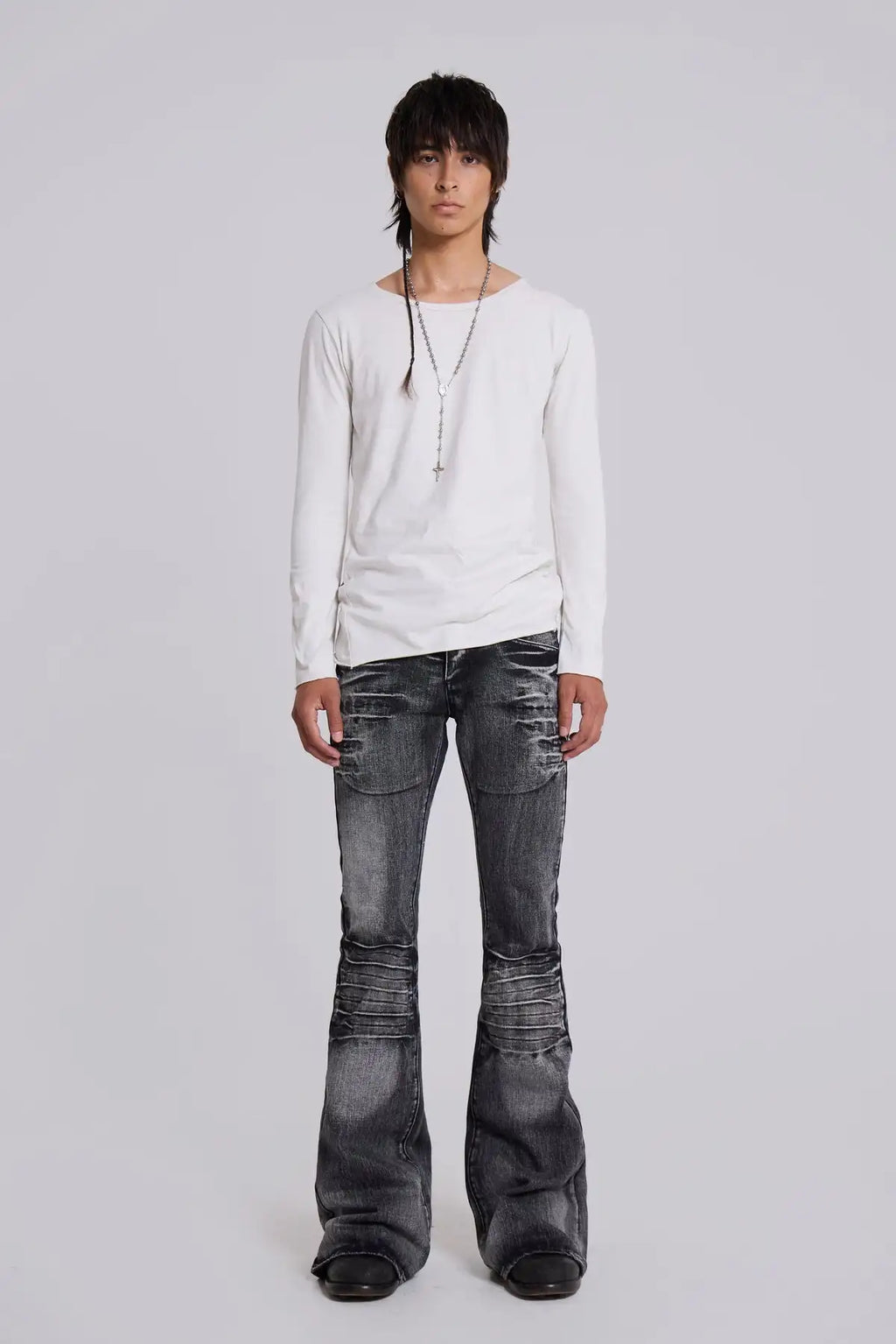 Arctic White Flared Jeans