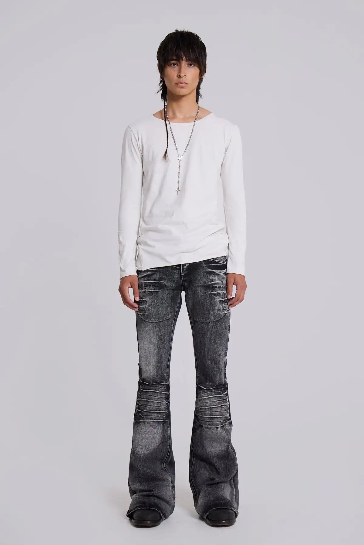 Arctic White Flared Jeans