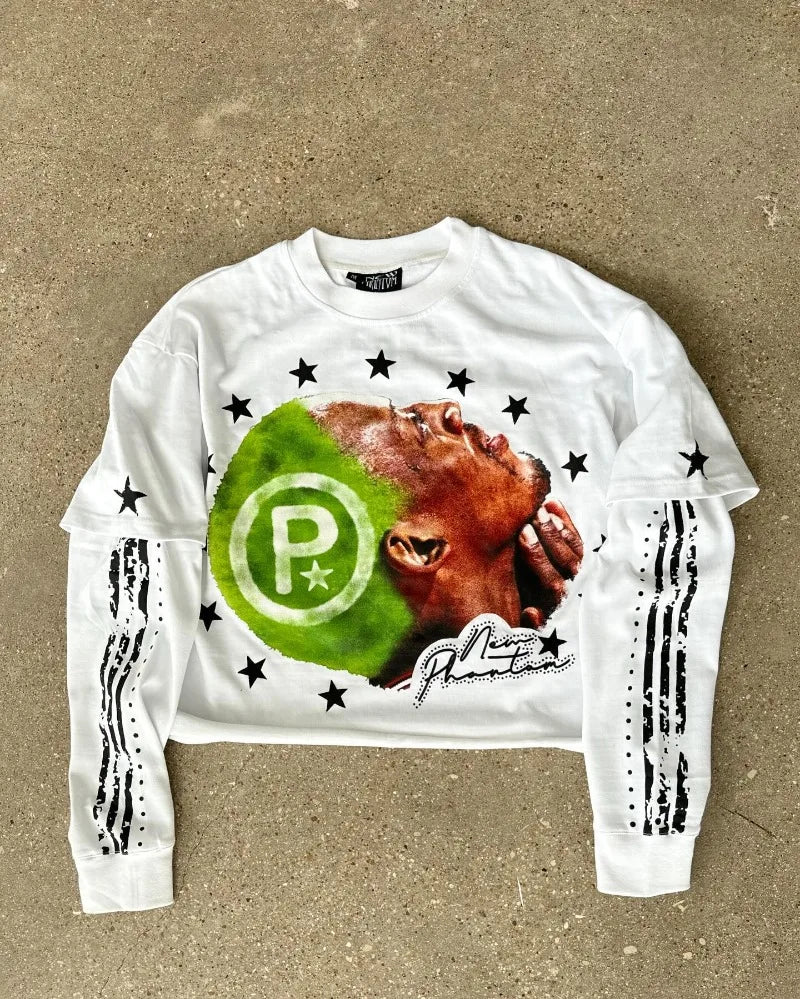 Hip Hop Star Spliced Hoodie