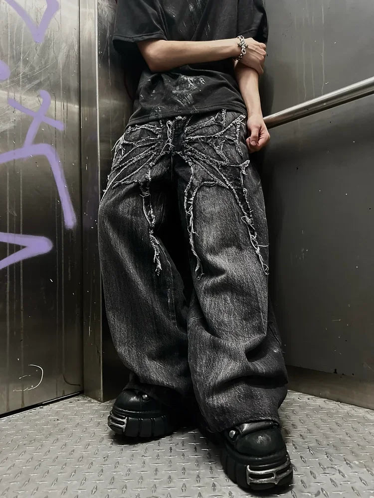 Y2K Embroidered Baggy Jeans