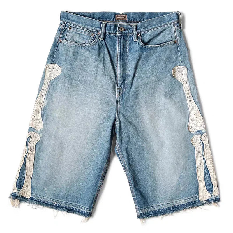 skeleton denim jorts