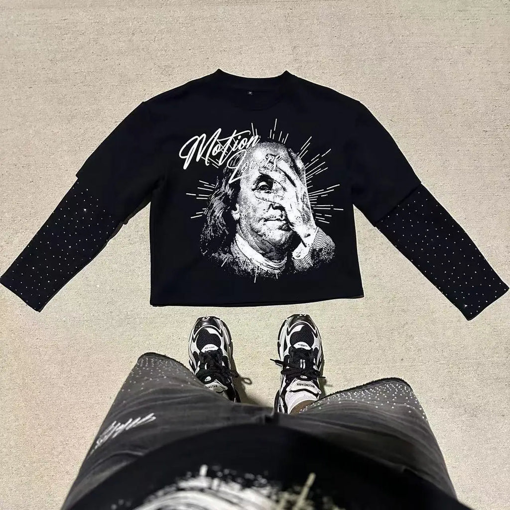 Gothic Red Eye Spliced T-Shirt