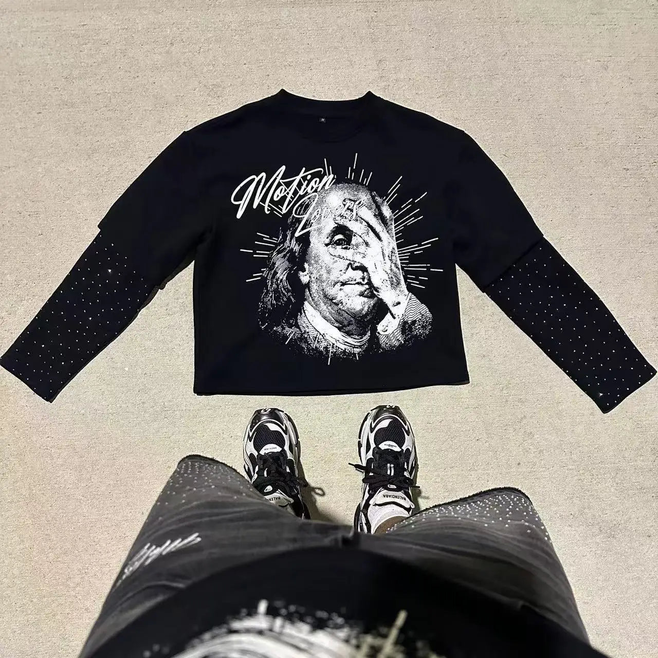 Gothic Red Eye Spliced T-Shirt