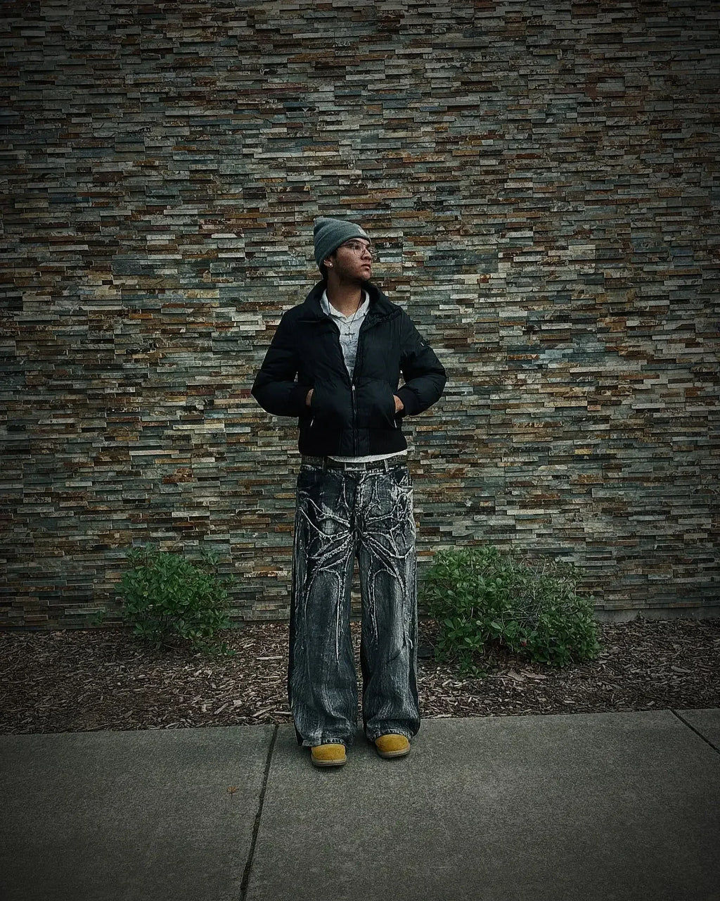 Y2K Embroidered Baggy Jeans