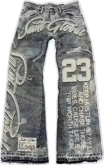 Denim Rhinestone Zip up