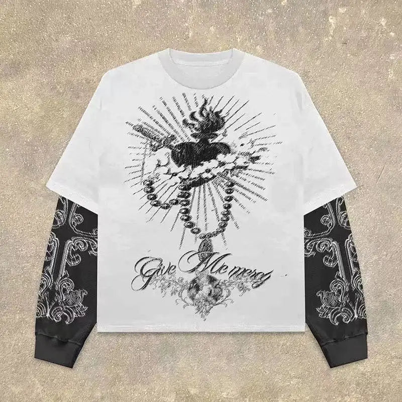 Gothic Red Eye Spliced T-Shirt