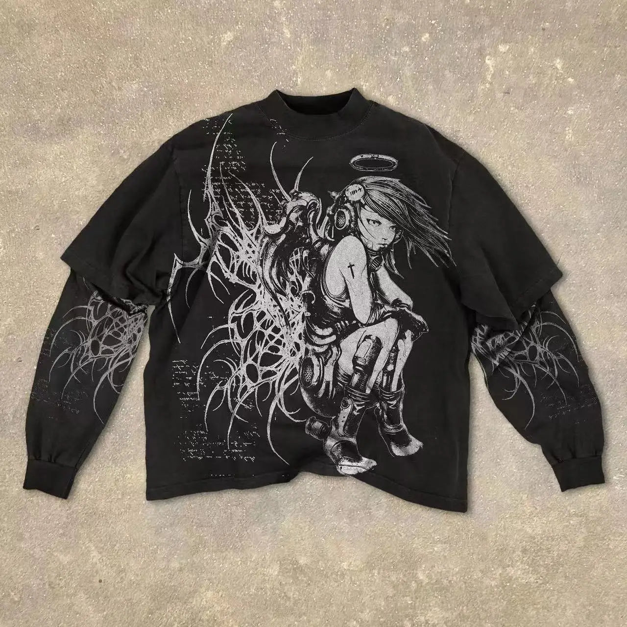 Gothic Red Eye Spliced T-Shirt