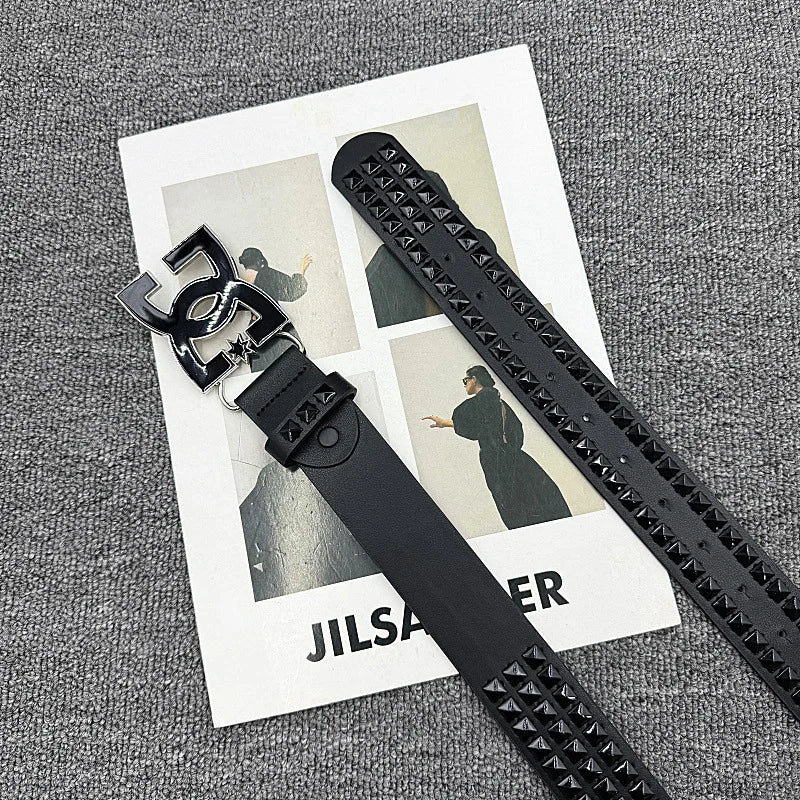 Y2K Rivet Waist Belt for Men Women Streetwear Jeans Accessories black pyramid studded belt, punk rock belt