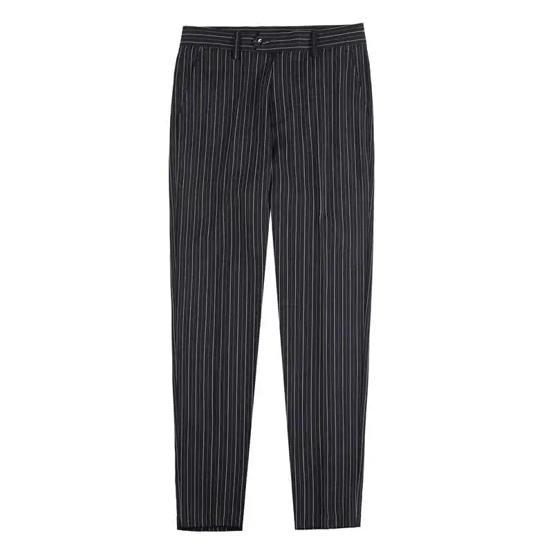 Men's Linen Pants Korean Business Formal Slim Fit Dress Trousers