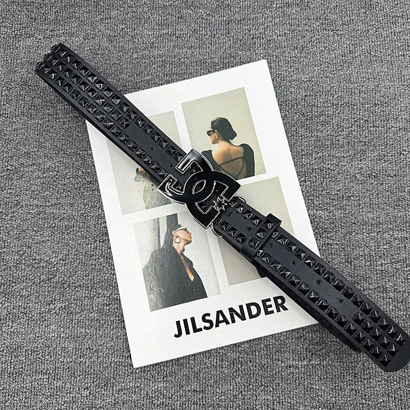 Y2K Rivet Waist Belt for Men Women Streetwear Jeans Accessories black pyramid studded belt, punk rock belt