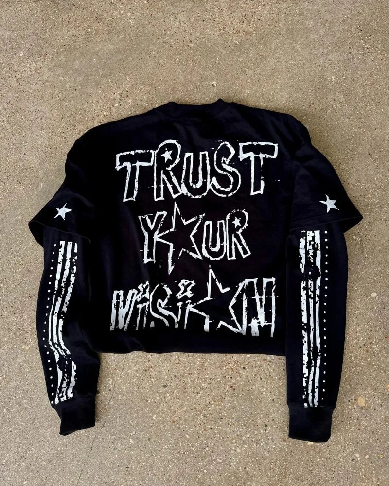 Hip Hop Star Spliced Hoodie