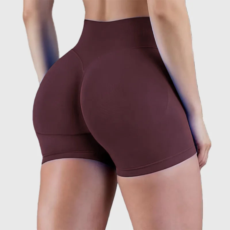 Women's hip lifting yoga shorts, low waist high stretch tight shorts, gym training and fitness slim fit shorts