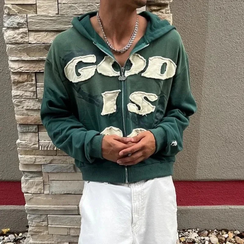 God is Good Cropped Zip up