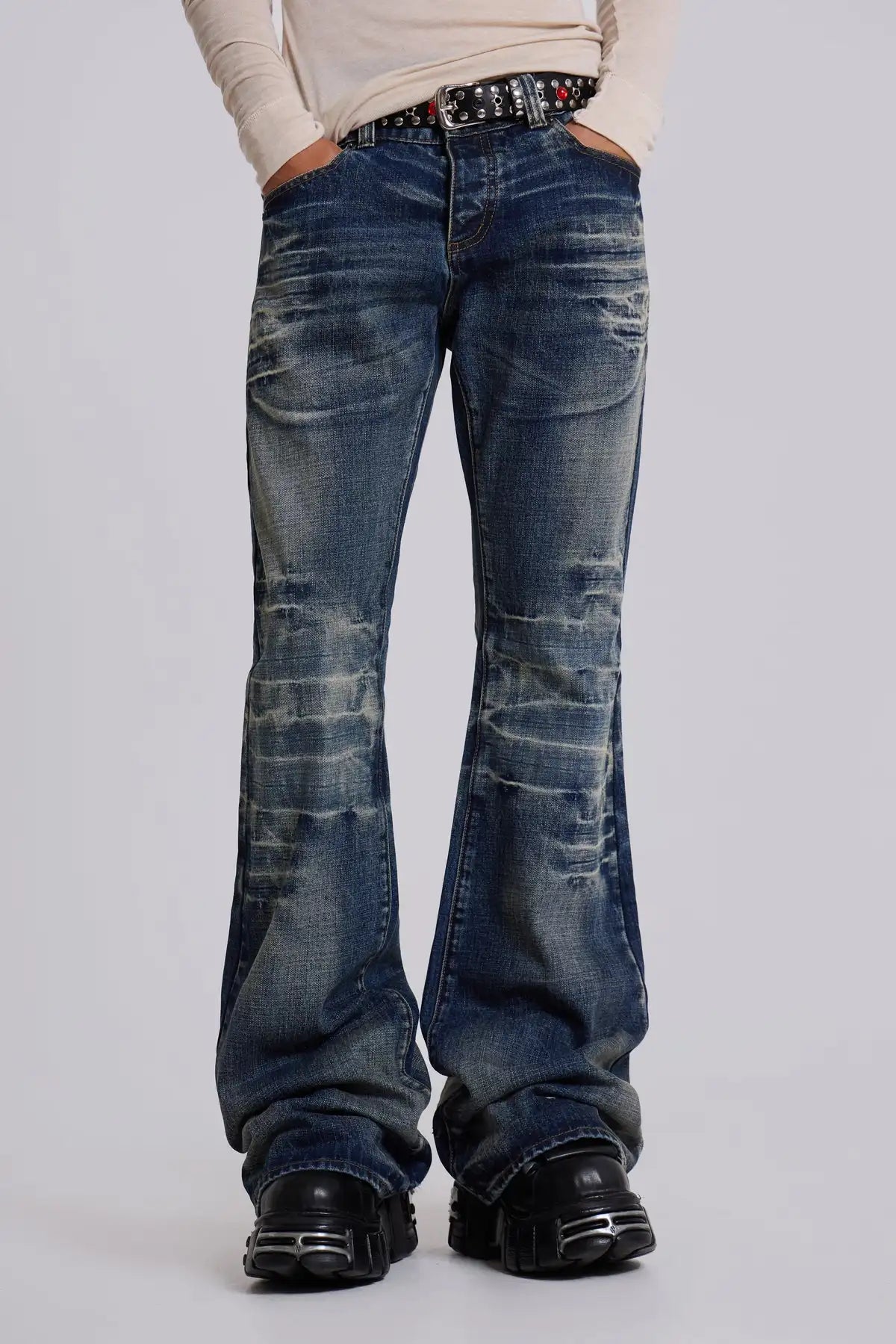 Arctic White Flared Jeans