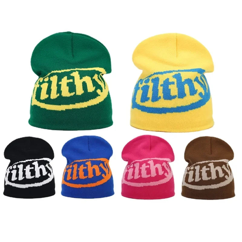 Y2K Letter Knit Beanie