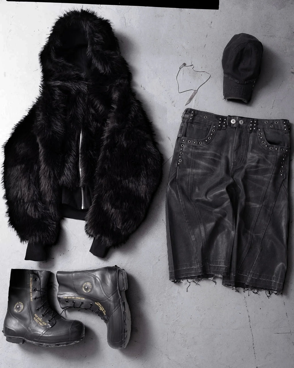 Reversible fur hoodie