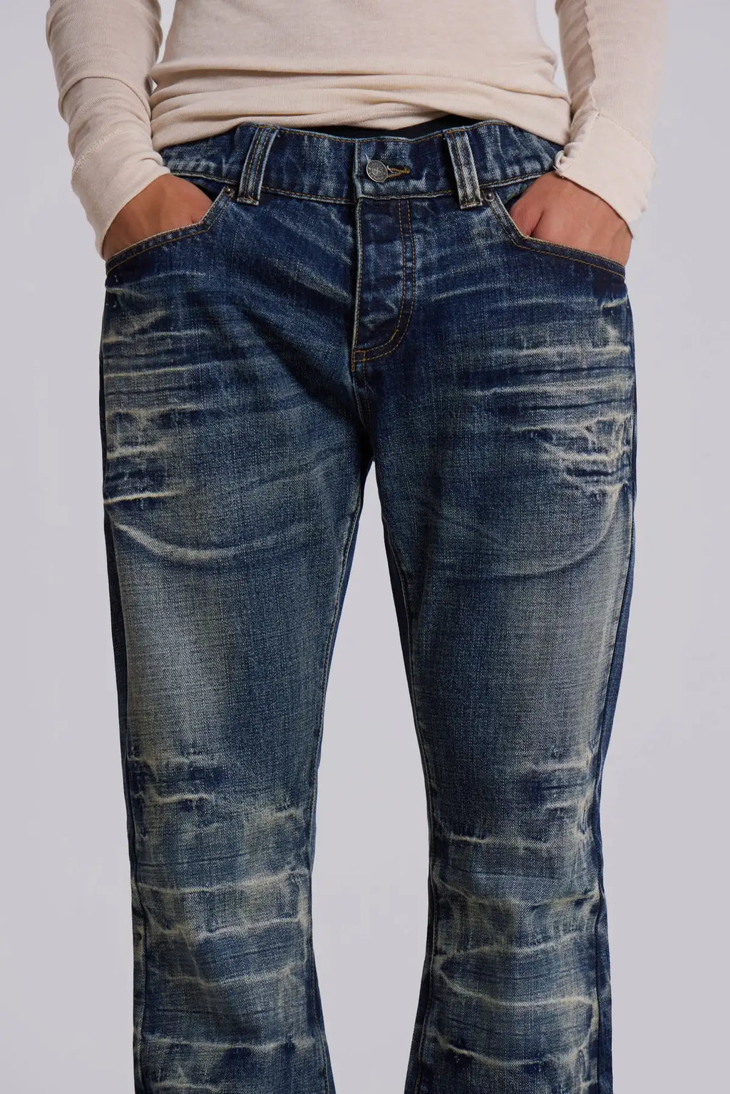 Arctic White Flared Jeans