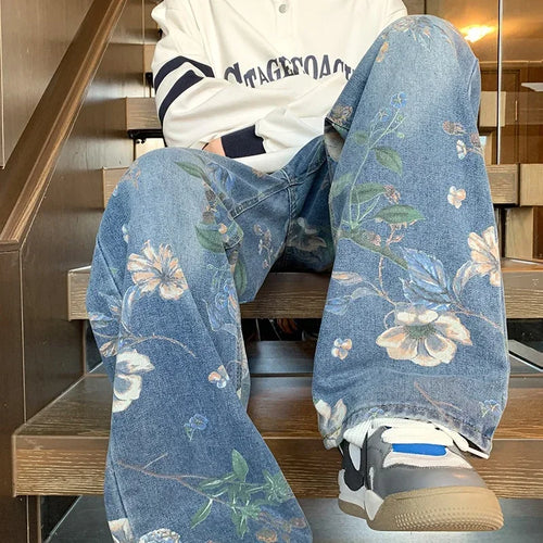 Autumn Floral Printed Denim