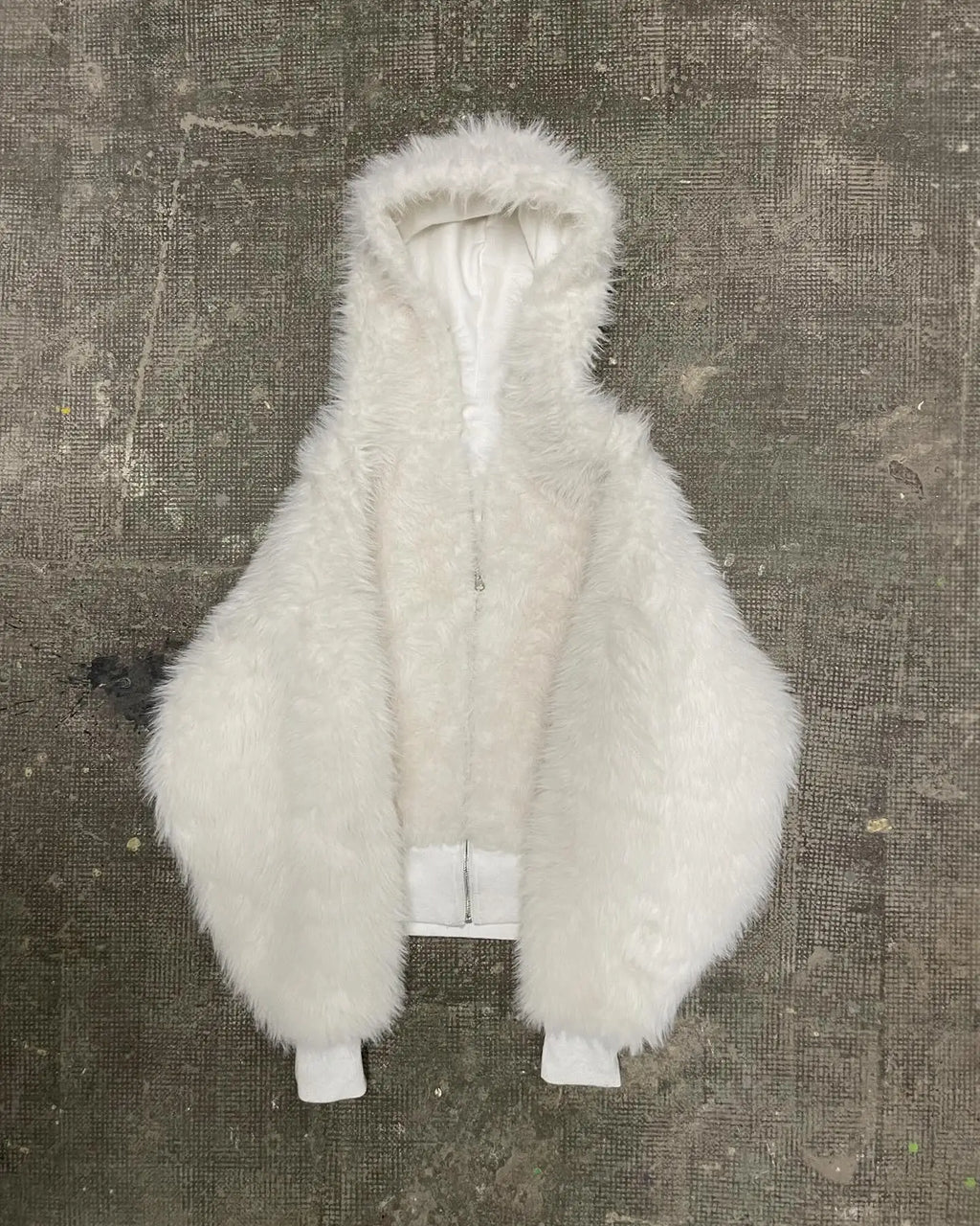 Reversible fur hoodie