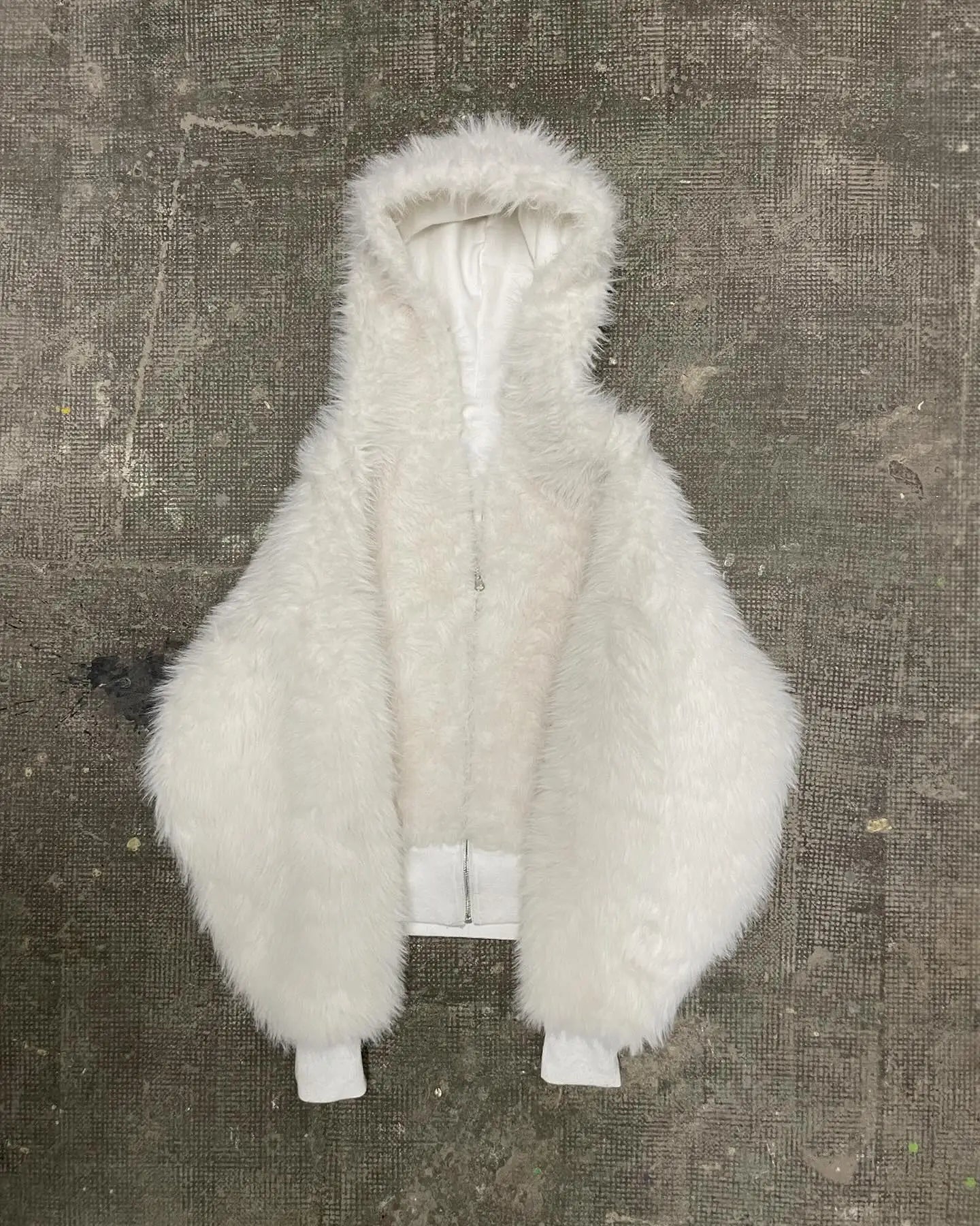 Reversible fur hoodie