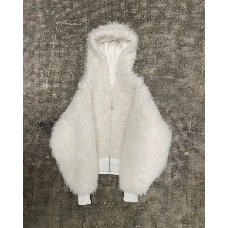 Reversible fur hoodie