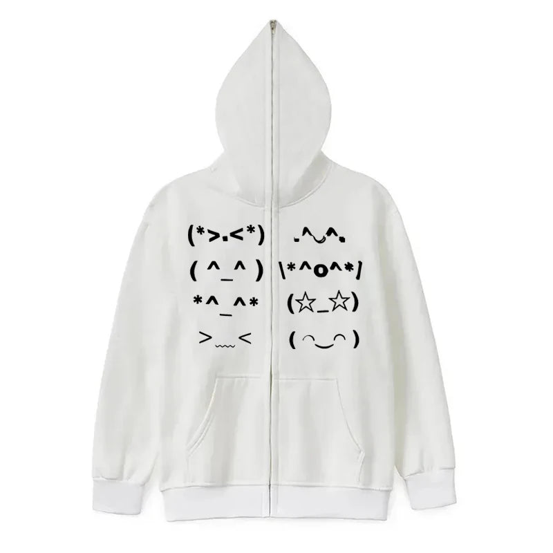 Faur collar Harajuku Zip up