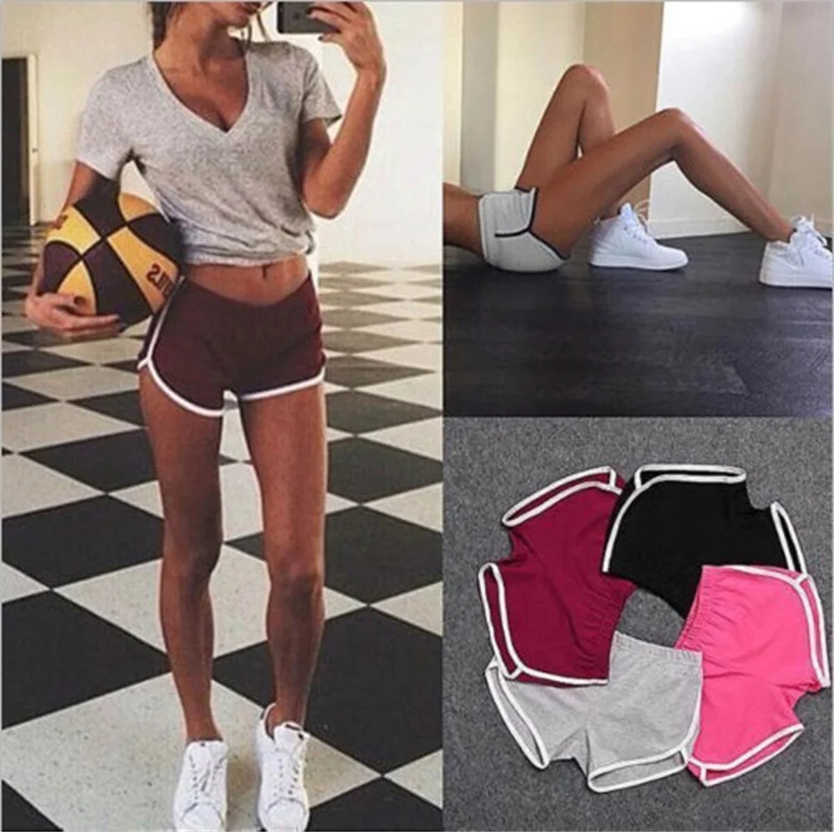 Sports Shorts Women Casual Fitness Shorts Cycling Running Wearing Causal Thin Anti-Walking Gym Yoga Hot Pants Bottoms Mujer