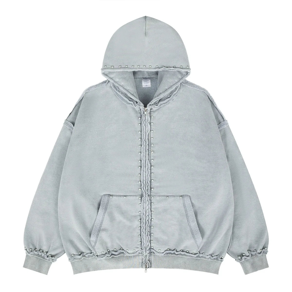 Distressed Rivet Hoodie Vintage Oversized Streetwear Premium Quality