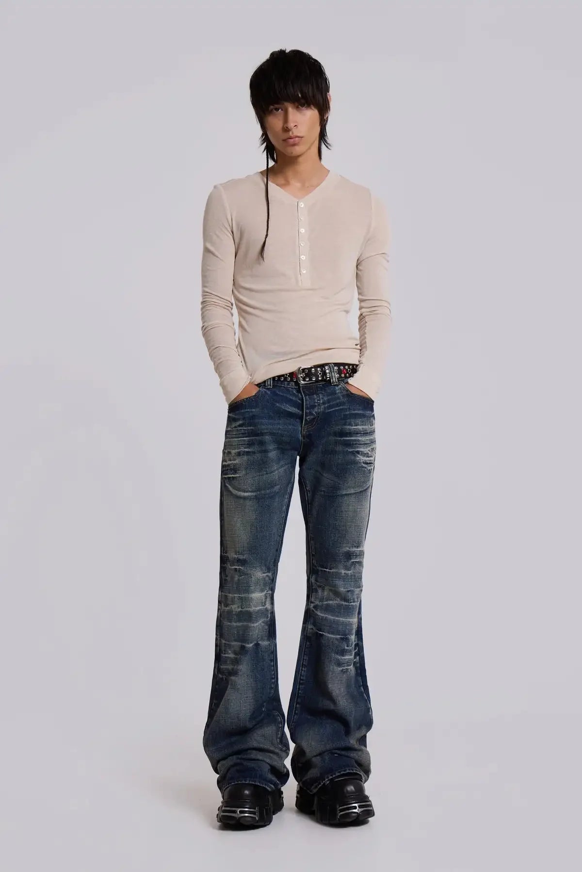 Arctic White Flared Jeans