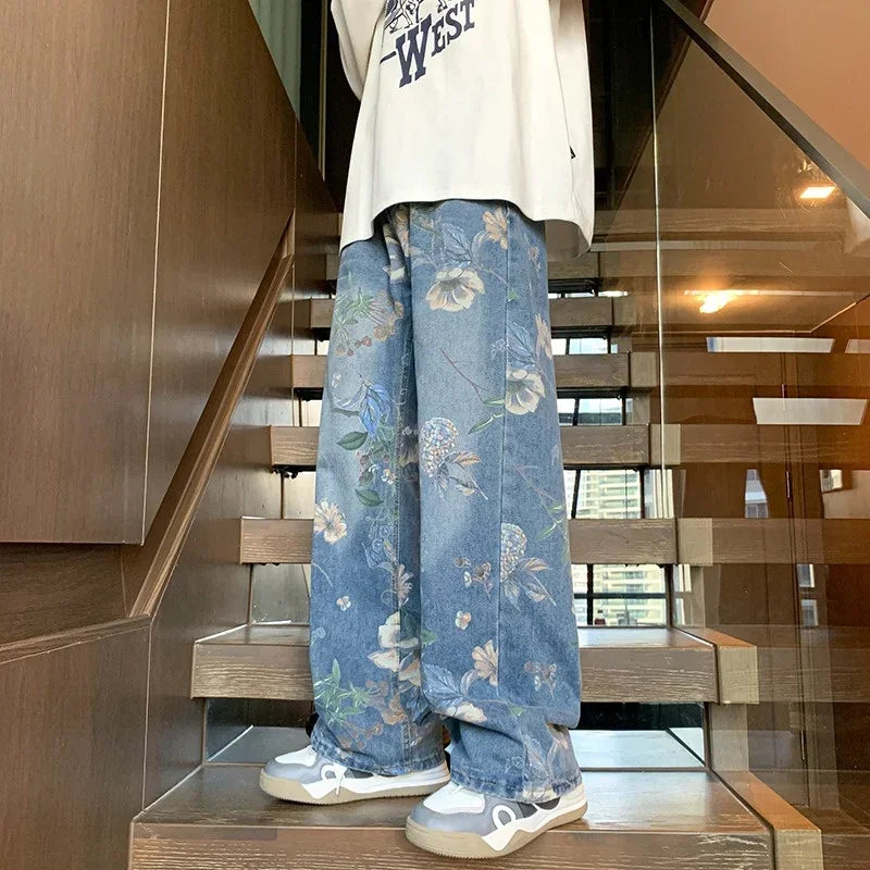 Autumn Floral Printed Denim