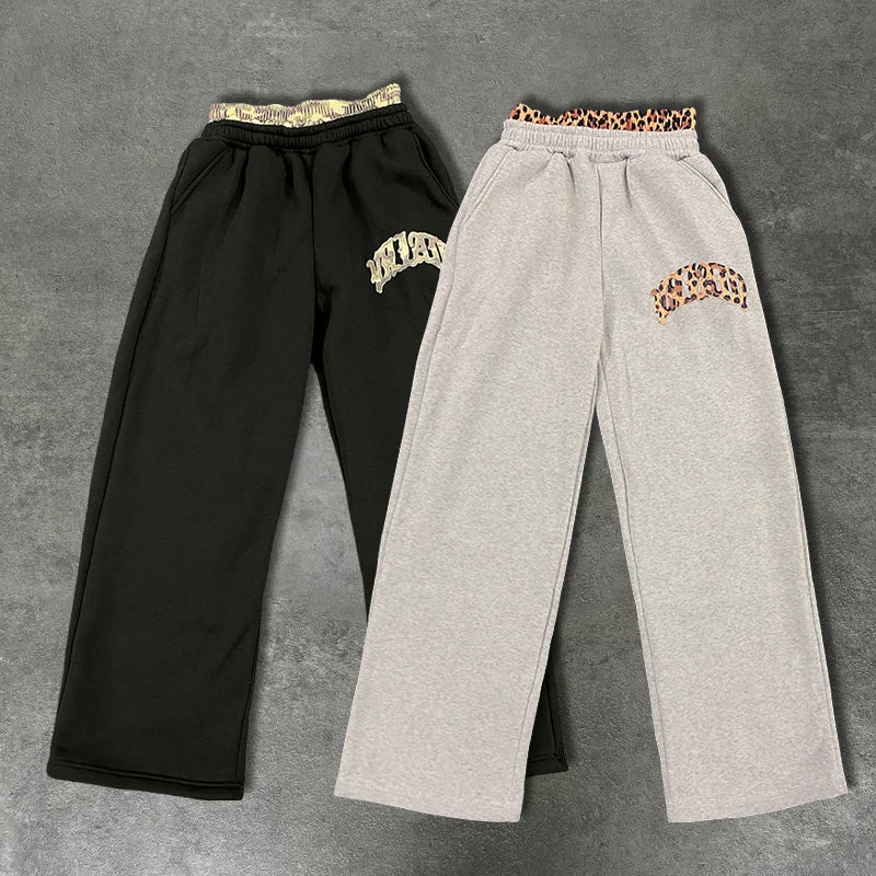 Leopard Double Waist Sweatpants