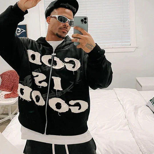 God is Good Cropped Zip up