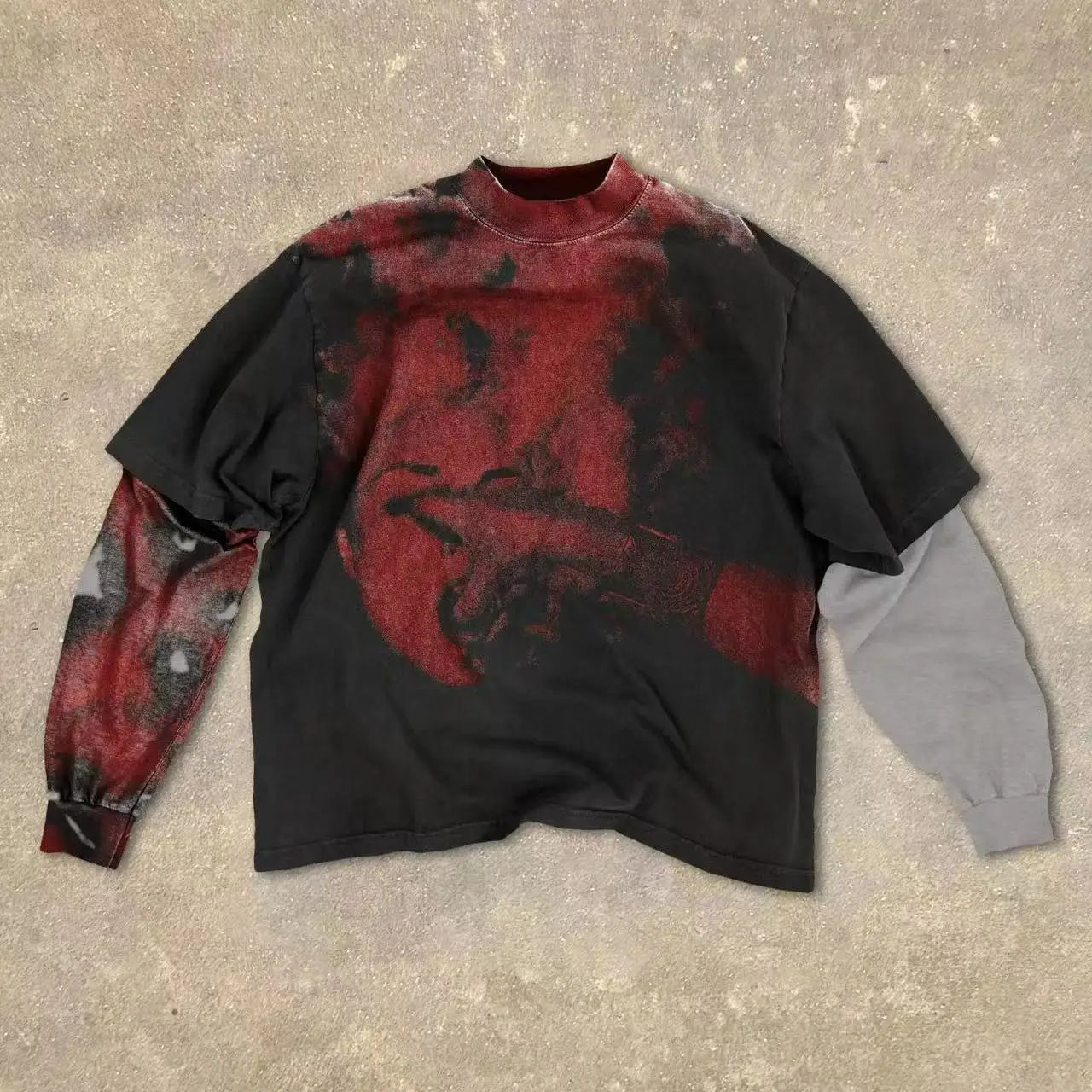 Gothic Red Eye Spliced T-Shirt