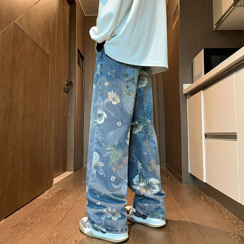 Autumn Floral Printed Denim
