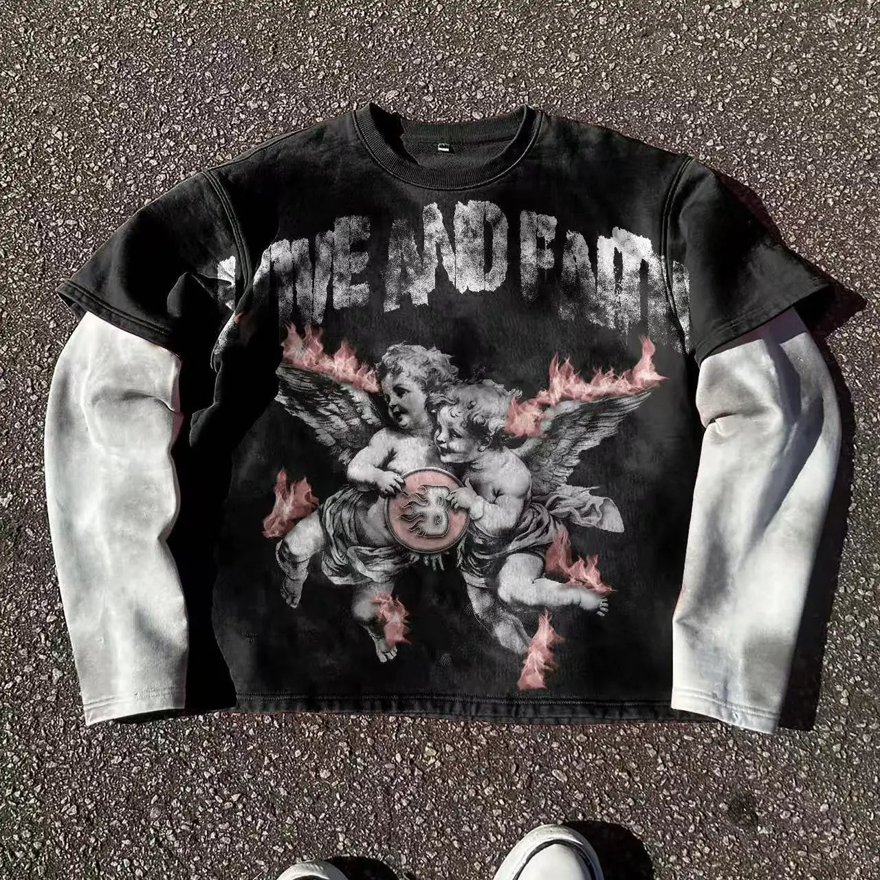 Gothic Red Eye Spliced T-Shirt