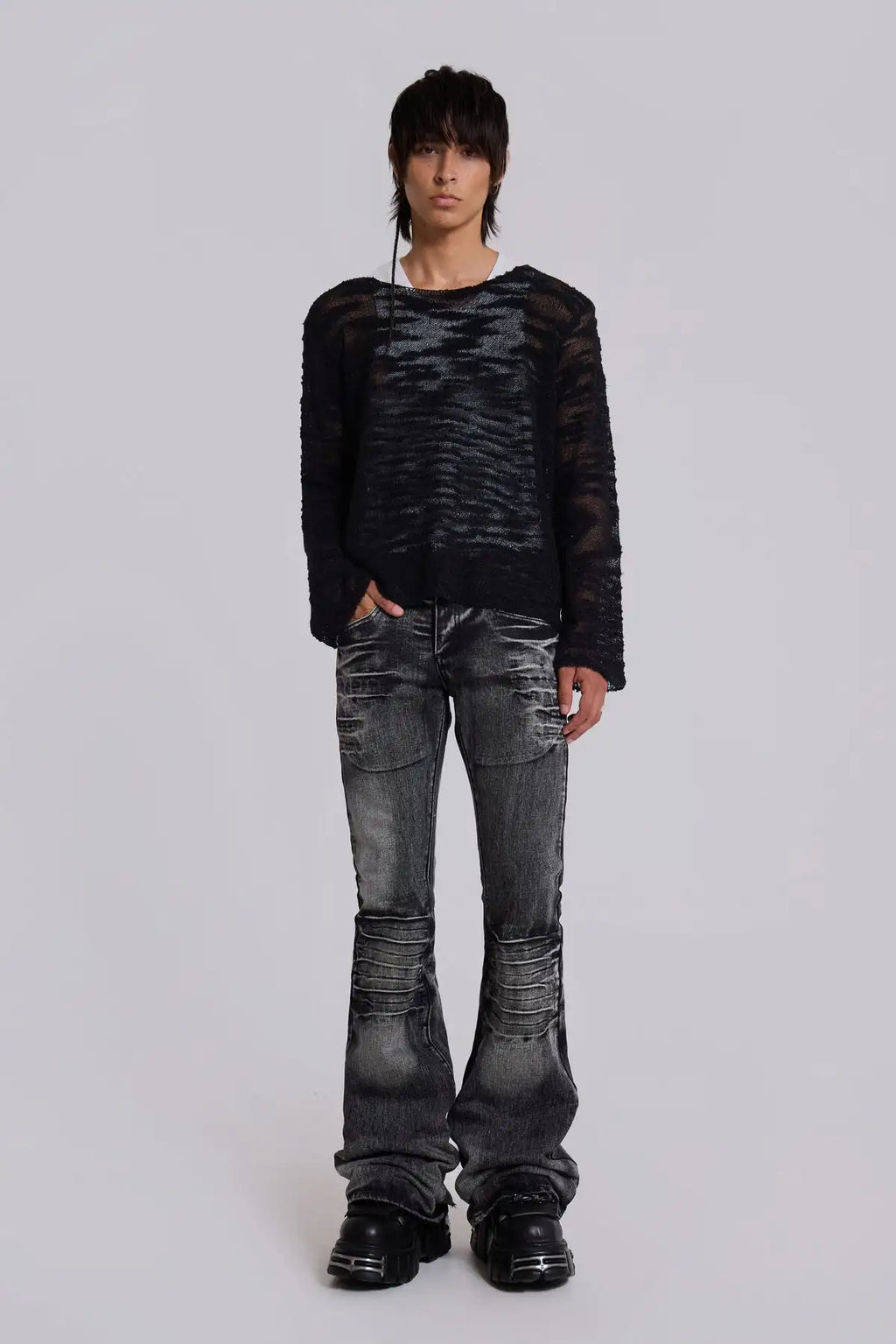 Arctic White Flared Jeans