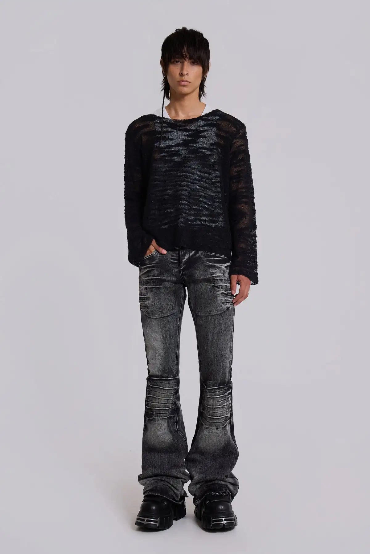 Arctic White Flared Jeans