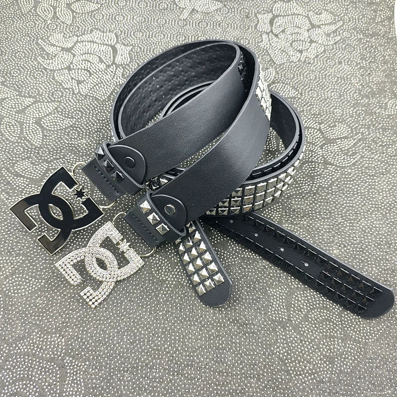 Y2K Rivet Waist Belt for Men Women Streetwear Jeans Accessories black pyramid studded belt, punk rock belt
